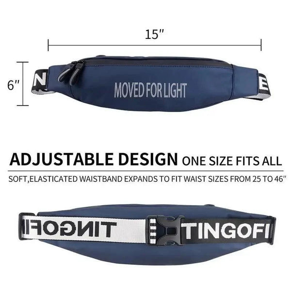 Stylish Design Unisex Waterproof Money Belt Bag Elegant Waist Pack Bag for Hiking Fitness Cycling Workout Gym Reflective Runners Belt Jogging Pocket Belt