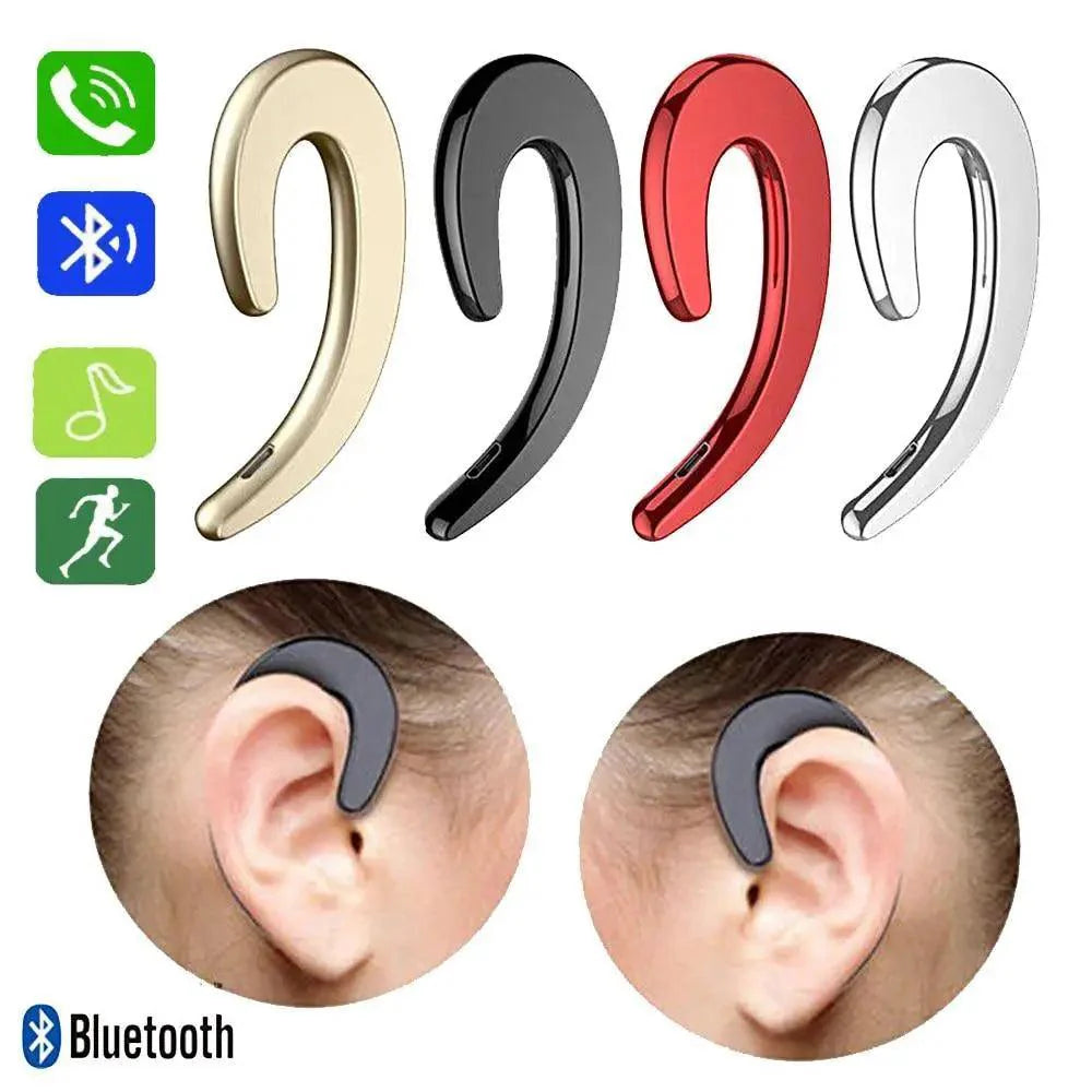 Stylish Unique Design Bone Conduction Earphone Wireless Bluetooth 4.2 Sports Stereo Headset For Laptop Ear Hook Ear Buds Lightweight Waterproof Earpiece For Business