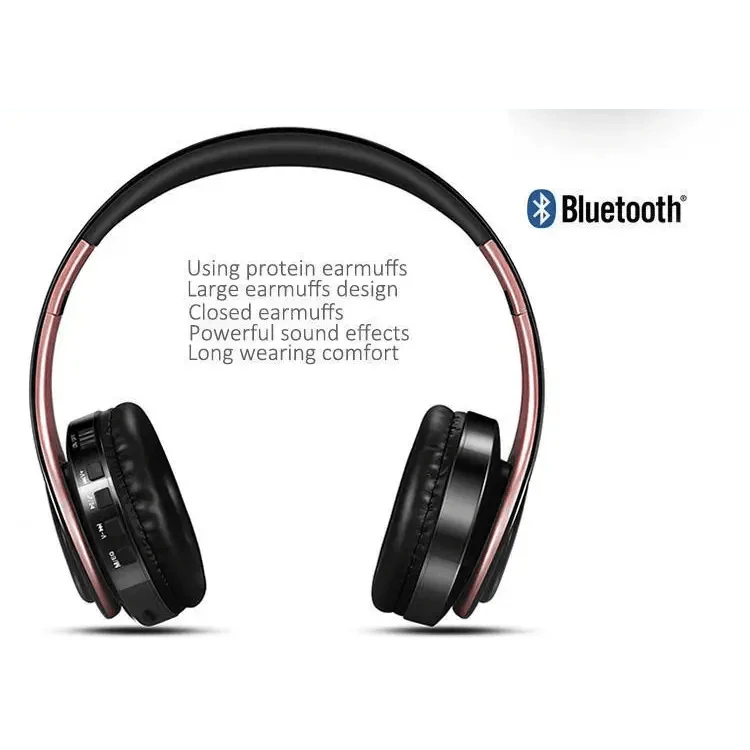 Stylish Wireless Bluetooth Headphone Stereo Headset Music Headset Foldable Wireless and Wired Stereo Headset Micro SD/TF FM For Cell Phone PC