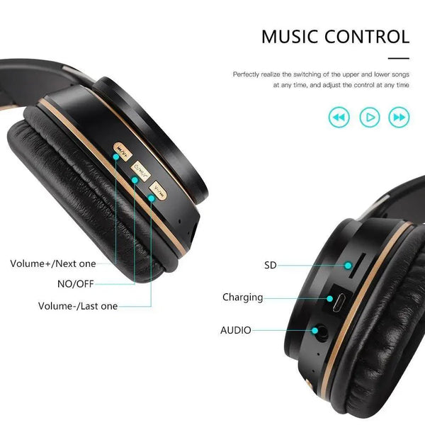 Stylish  Wireless Headphones 3D Stereo Bluetooth Foldable Gaming Headphones With Mic Foldable Lightweight Neckband Headphone For Mobile PC Laptop