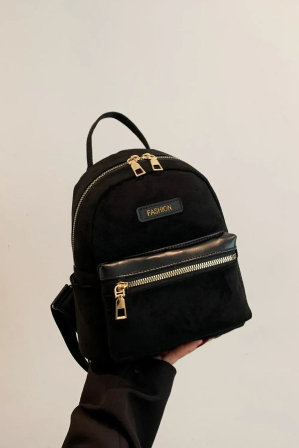 Suede Adjustable Strap Backpack Bag