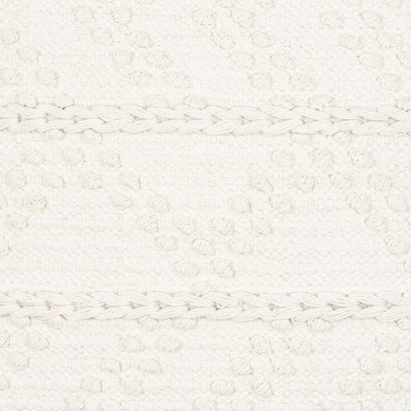 Sumiton White Textured Crochet Cotton Throw Pillow