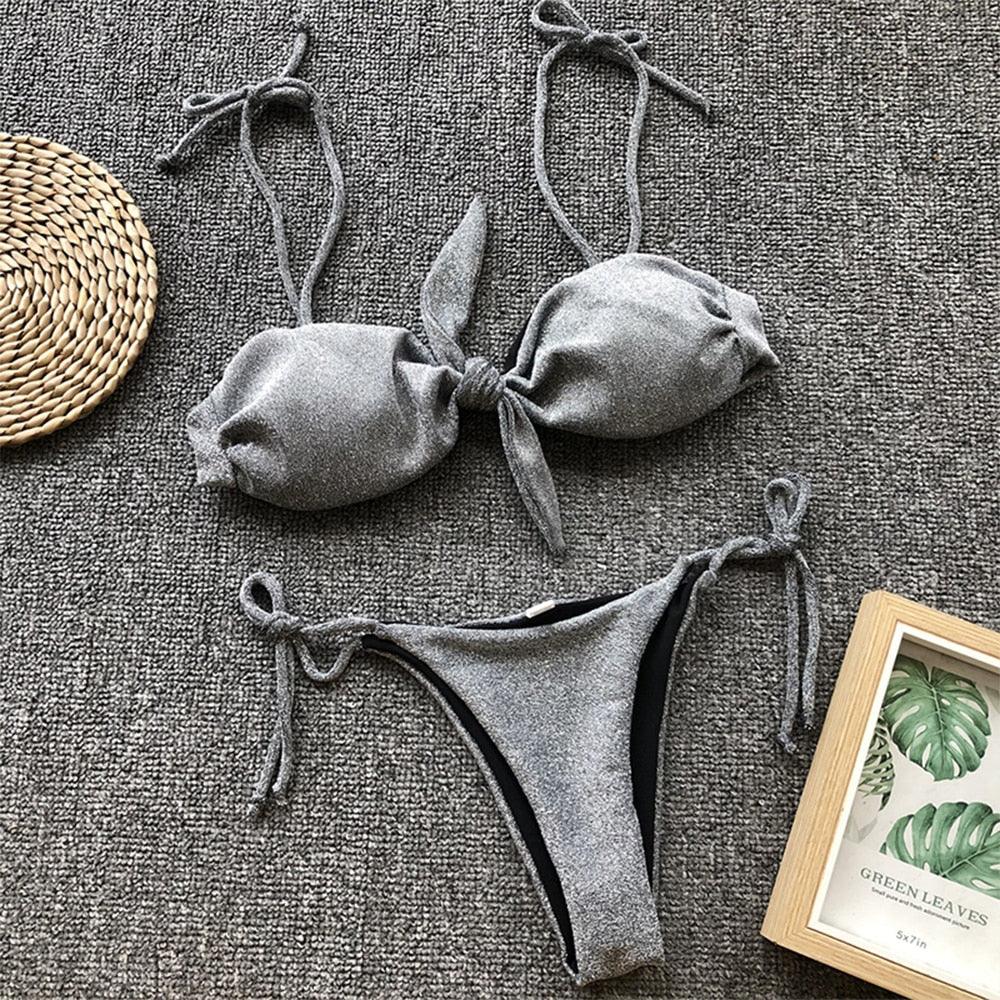 Summer Cute Vintage Women's Swimsuit Bikini Split Swimwear Women's Swimwear Women's 2-piece Beachwear Loose Bikini Fashion  Retro Bikini  Fashion Beachwear Summer Spa Beach Surf Sport