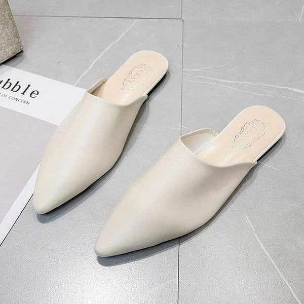 Summer Elegant Ladies Slippers Slip On Square Heel Shoes High Heels Women Pumps Women Flats Elastic Mules Comfortable Slip On Women's Flats Loafers Casual Flat Shoes