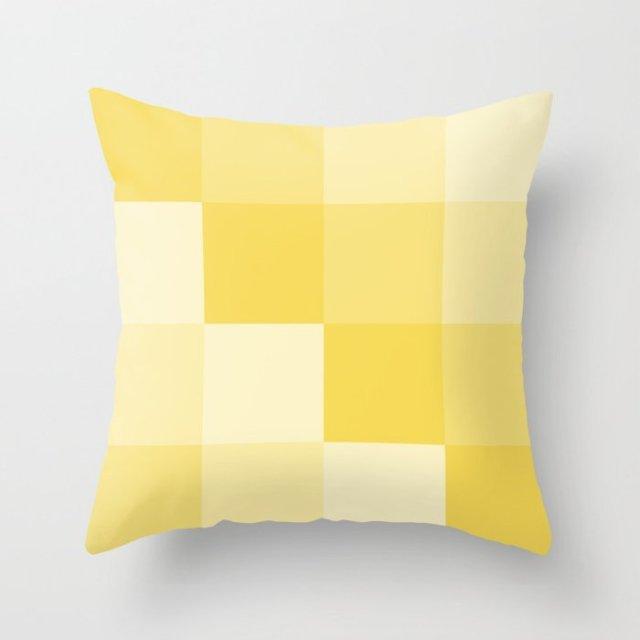 Summer Fashion Fresh Yellow Cute Pillows Case Geometry Yellow Pillow Case Cushion Cover Polyester Pillowcase Floral Cushion Case Modern Decorative Pillows For Bed Sofa Couch 45x45CM