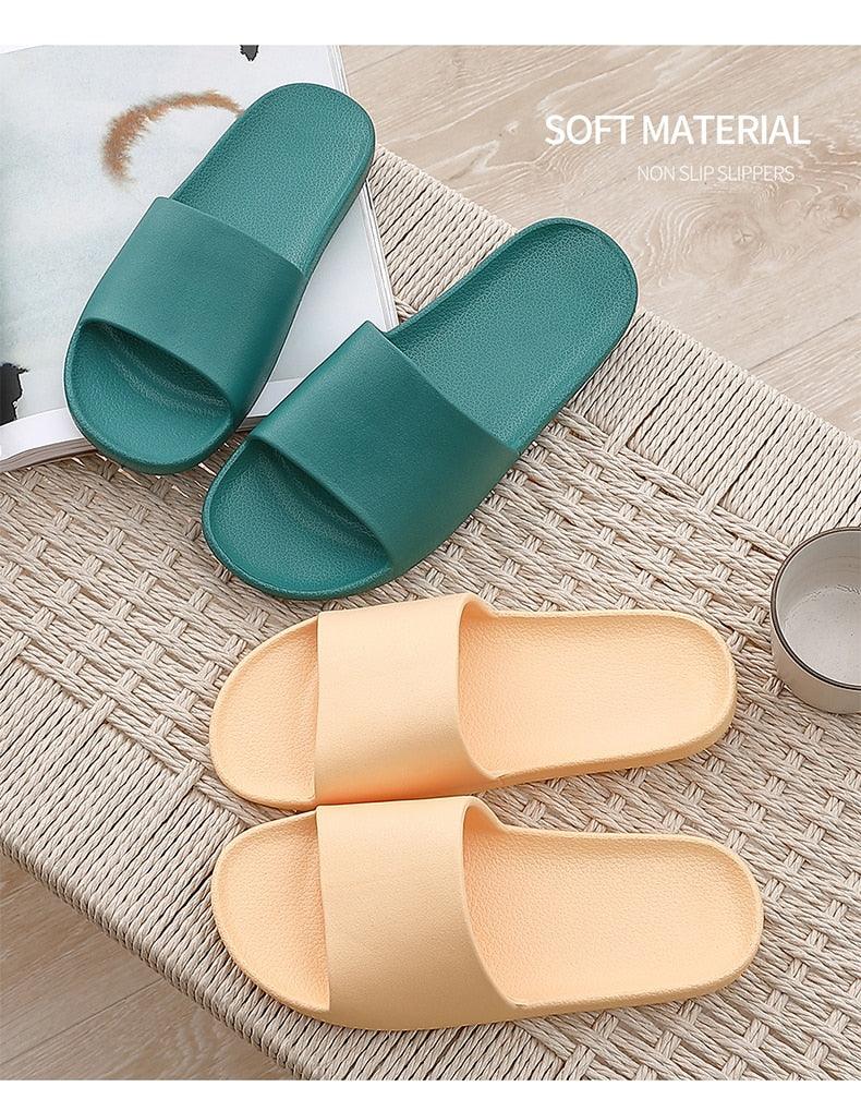 Summer Home Mens Slippers Simple Black White Shoes Non-Slip Bathroom Slides Flip Flops Indoor Women Slippers Soft Slides Slippers For Men Cloud Cushioned Slides Thick Non-Slip Pool Gym House Slipper