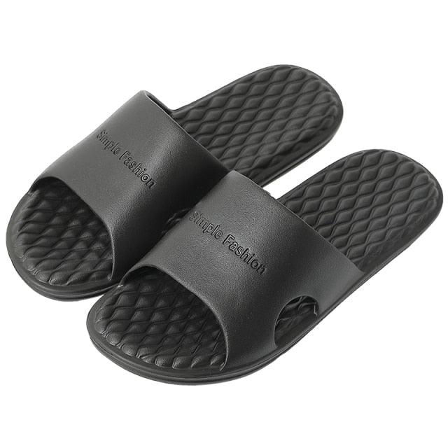 Summer Home Mens Slippers Simple Black White Shoes Non-Slip Bathroom Slides Flip Flops Indoor Women Slippers Soft Slides Slippers For Men Cloud Cushioned Slides Thick Non-Slip Pool Gym House Slipper