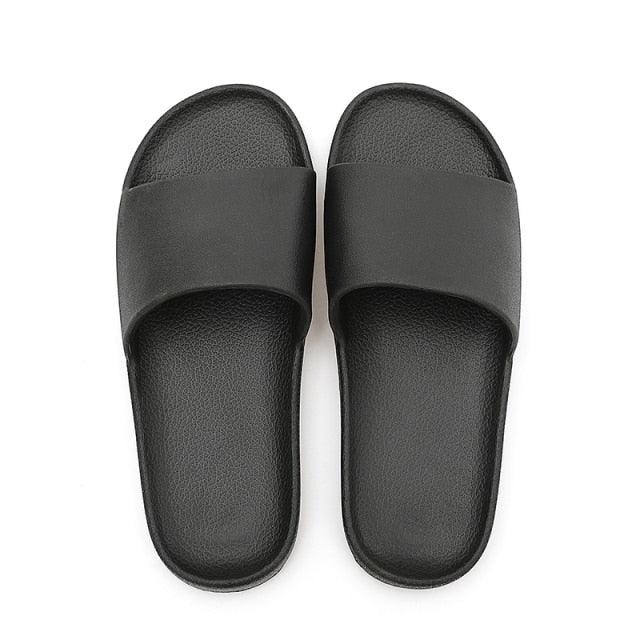 Summer Home Mens Slippers Simple Black White Shoes Non-Slip Bathroom Slides Flip Flops Indoor Women Slippers Soft Slides Slippers For Men Cloud Cushioned Slides Thick Non-Slip Pool Gym House Slipper
