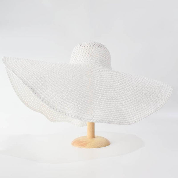 Summer Large Wide Brim Foldable Sun Hats For Women Foldable Sun Hat Wide Brim Summer Straw Floppy Beach Hat Oversized Sun Hat Modern Travel Straw Hat Fashionable Lady UV Protection Beach Hat 54-57cm