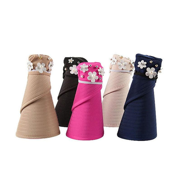 Summer Modern Adult Hats For Women Foldable Sun Hat Women's Adjustable Packable Roll-Up Visor Flower Hat Outdoor Female Casual Baseball Cap For Sport
