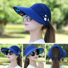 Summer Modern Adult Hats For Women Foldable Sun Hat Women's Adjustable Packable Roll-Up Visor Flower Hat Outdoor Female Casual Baseball Cap For Sport