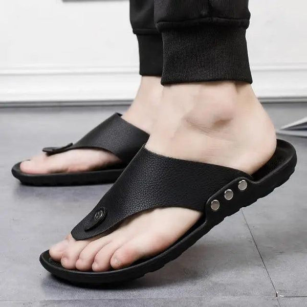 Summer Modern Design Men Flip-Flops For Beach Slippers Classic Brown Sandals Comfortable Casual Beach Outdoor Slippers For Men