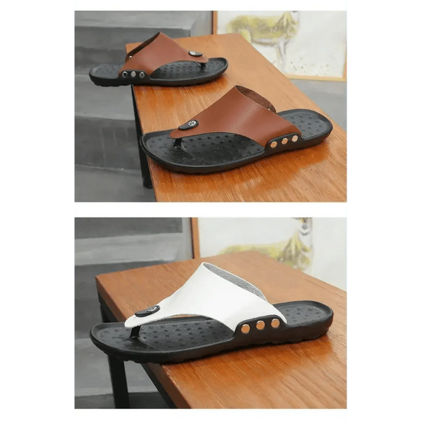 Summer Modern Design Men Flip-Flops For Beach Slippers Classic Brown Sandals Comfortable Casual Beach Outdoor Slippers For Men