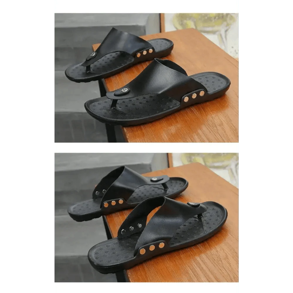 Summer Modern Design Men Flip-Flops For Beach Slippers Classic Brown Sandals Comfortable Casual Beach Outdoor Slippers For Men