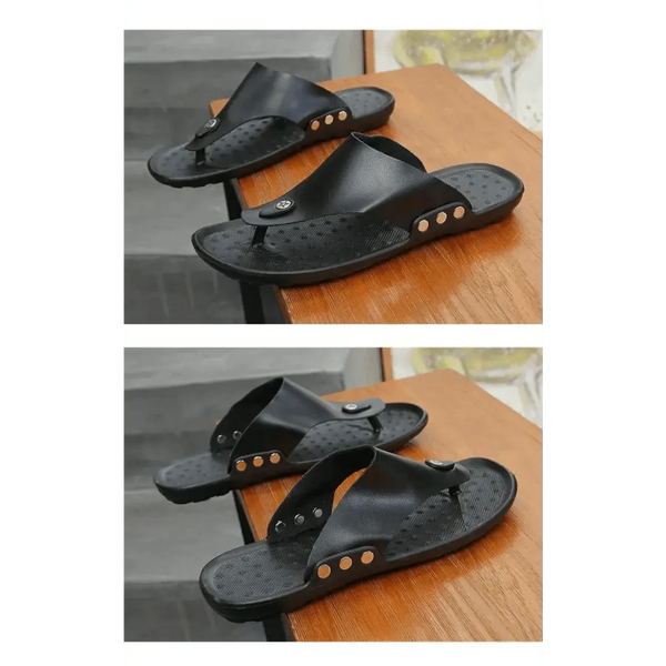 Summer Modern Design Men Flip-Flops For Beach Slippers Classic Brown Sandals Comfortable Casual Beach Outdoor Slippers For Men