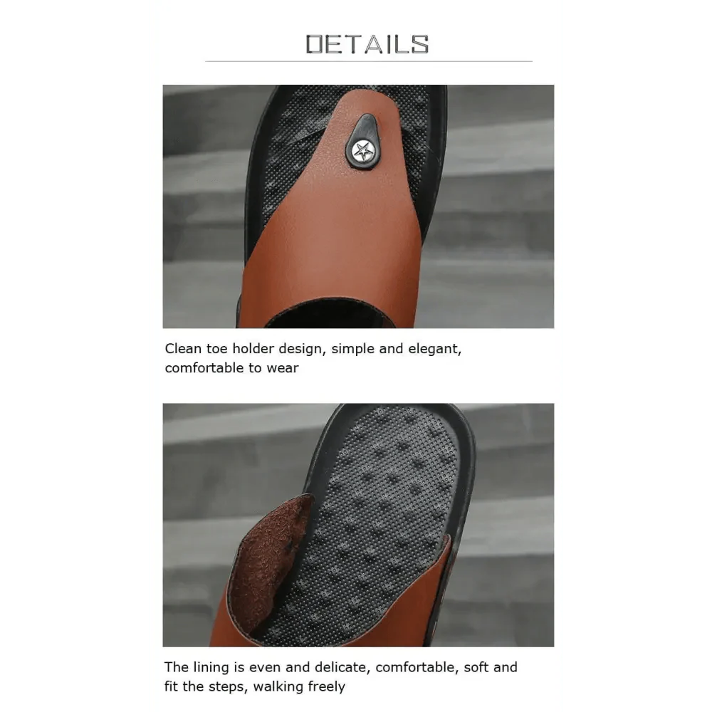 Summer Modern Design Men Flip-Flops For Beach Slippers Classic Brown Sandals Comfortable Casual Beach Outdoor Slippers For Men