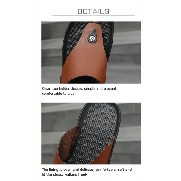 Summer Modern Design Men Flip-Flops For Beach Slippers Classic Brown Sandals Comfortable Casual Beach Outdoor Slippers For Men