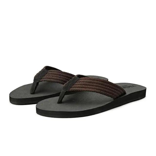 Summer Modern Men Flip- Flops Casual Beach Slippers Unique Design Flat Indoor Sandals Non-Slip Black Comfortable Flip Flops For Men