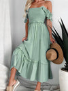 Summer new women's solid color dress - Gum Leaf / L