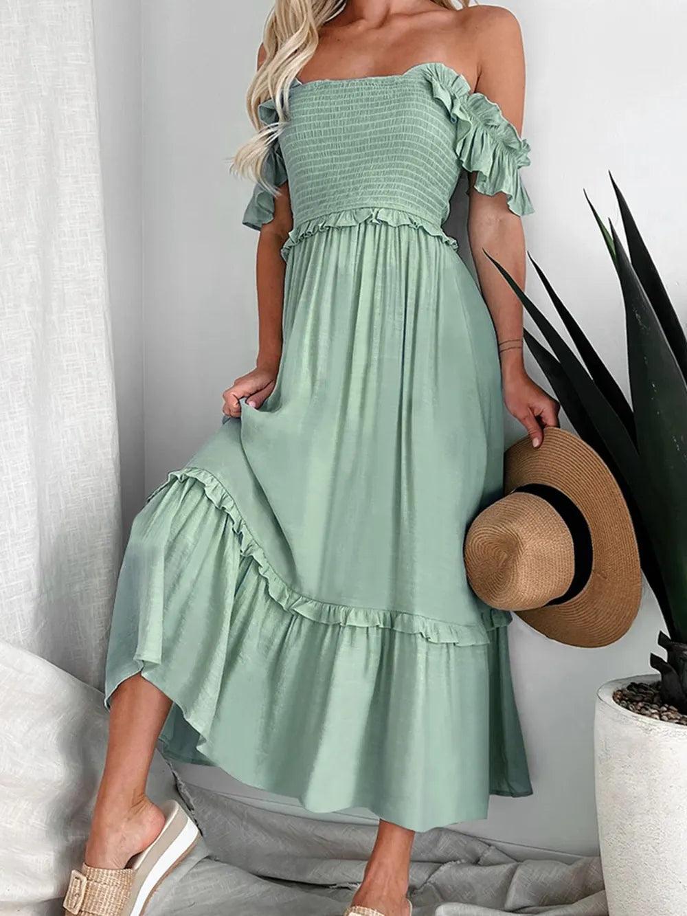 Summer new women's solid color dress