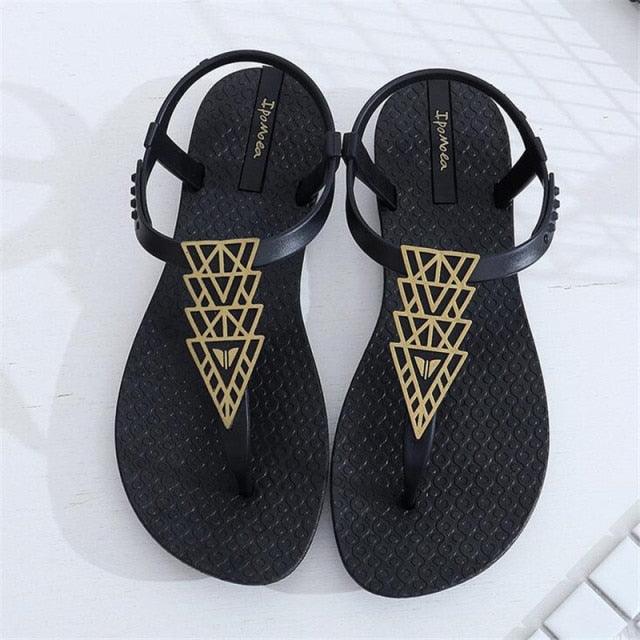 Summer Sandals Women New Flat Slides Flip Flops Seaside Vacation Shoes Woman Beach Flat Style Casual Sandals Slippers Beach Shoes Dress Summer Beach Shoes Thong Slippers