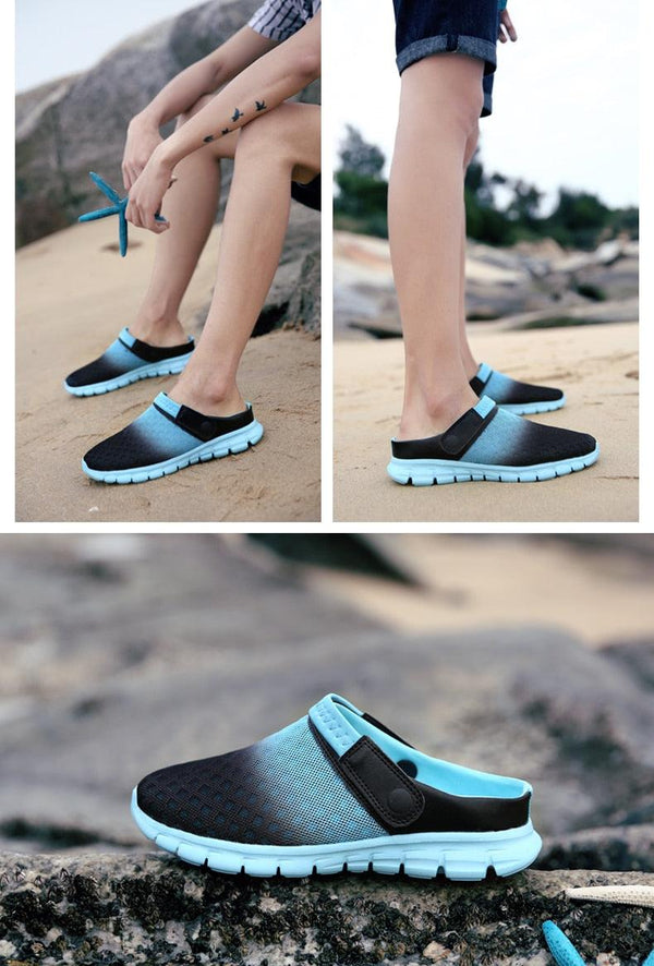 Summer Shoes Men Sandals Colorful Couples Beach Slippers Clogs Mens Breathable Summer Beach Slippers Lightweight Mesh Sandals Outdoor Walking Shoes