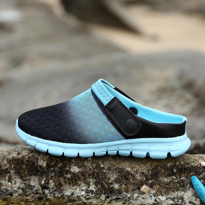 Summer Shoes Men Sandals Colorful Couples Beach Slippers Clogs Mens Breathable Summer Beach Slippers Lightweight Mesh Sandals Outdoor Walking Shoes
