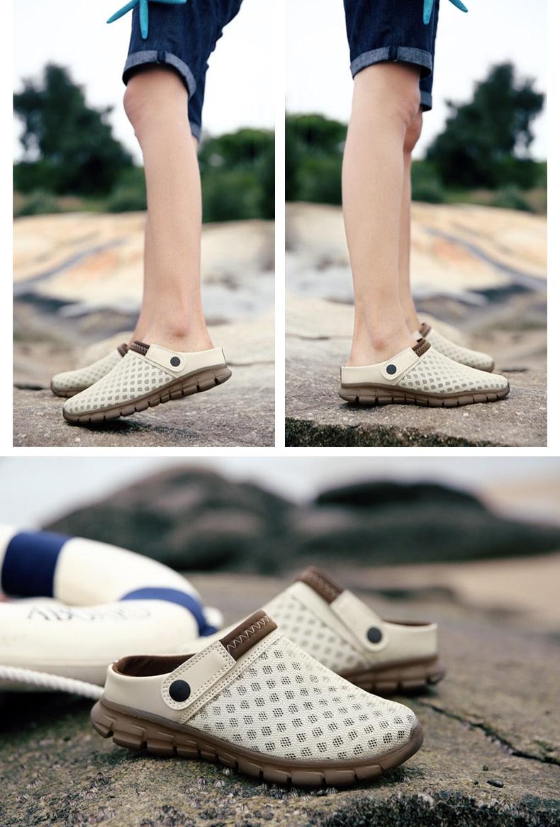Summer Shoes Men Sandals Colorful Couples Beach Slippers Clogs Mens Breathable Summer Beach Slippers Lightweight Mesh Sandals Outdoor Walking Shoes