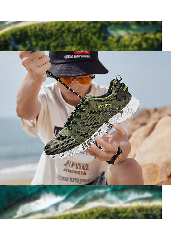 Summer Sport Mens Casual Workout Shoes Air Mesh Sneakers Fashion Foam Footwear Black Beach Water Fisherman Breathable Men Jogging Tennis Sport Sneakers