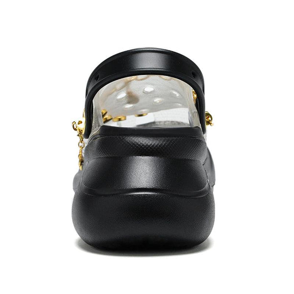 Summer Women Breathable Sandals Beach Shoes Women Slippers Slides Fashion Sandal Clogs Lightweight Walking Shoes With Chain Comfortable Shoes Around The House