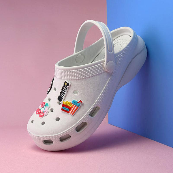 Summer Women Clogs Platform Garden Sandals Fruit Slippers Beach Shoes Increase Outdoor Unisex Garden Clogs Shoes Comfortable Slip-on Summer Beach Sandals