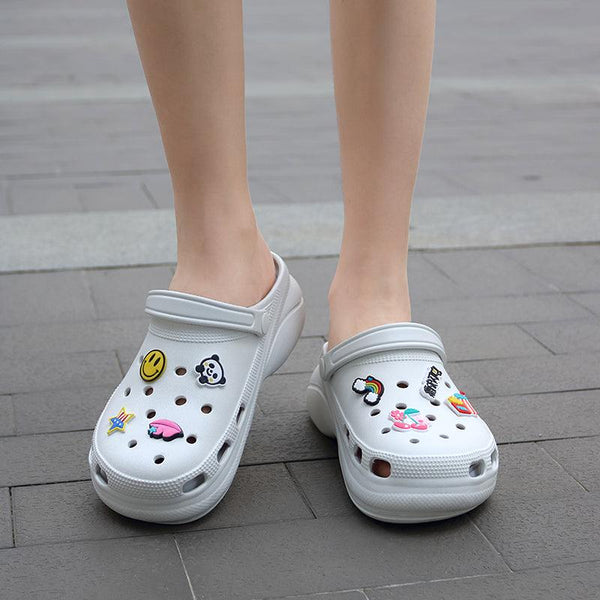 Summer Women Clogs Platform Garden Sandals Fruit Slippers Beach Shoes Increase Outdoor Unisex Garden Clogs Shoes Comfortable Slip-on Summer Beach Sandals