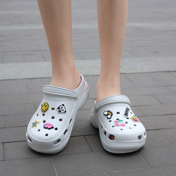 Summer Women Clogs Platform Garden Sandals Fruit Slippers Beach Shoes Increase Outdoor Unisex Garden Clogs Shoes Comfortable Slip-on Summer Beach Sandals
