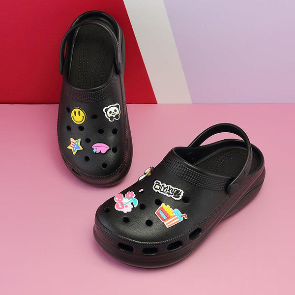 Summer Women Clogs Platform Garden Sandals Fruit Slippers Beach Shoes Increase Outdoor Unisex Garden Clogs Shoes Comfortable Slip-on Summer Beach Sandals