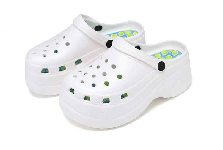 Summer Women Clogs Quick Dry Rainbow Tie Thick Wedges Garden Shoes Beach Sandals Flip Flops For Women Slipper Lightweight Home Slip On Walking Casual Art Painted Travel Holiday Shoes