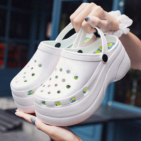 Summer Women Clogs Quick Dry Rainbow Tie Thick Wedges Garden Shoes Beach Sandals Flip Flops For Women Slipper Lightweight Home Slip On Walking Casual Art Painted Travel Holiday Shoes