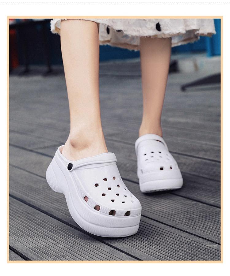 Summer Women Clogs Quick Dry Rainbow Tie Thick Wedges Garden Shoes Beach Sandals Flip Flops For Women Slipper Lightweight Home Slip On Walking Casual Art Painted Travel Holiday Shoes