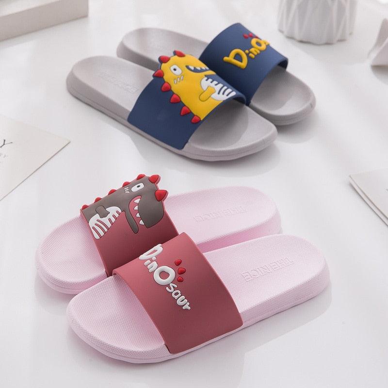 Summer Women Floor Flat Shoes Lovely Indoor Flip Flops Female Non-Slip Bathroom Home Slippers Women Cartoon Comfort Slip-On Sandal Shower Water Shoe