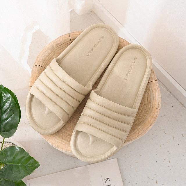 Summer Women Indoor Slippers Floor Flat Shoes Indoor Eva Flip Flops Non-Slip Bathroom Home Slippers Quick Drying Sandals EVA Anti-slip Open Toe Soft Slippers Shoes Pool Slippers