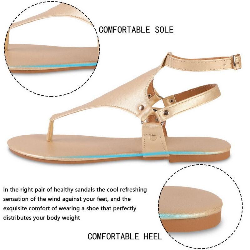 Summer Women's Sandals Fashion Fat Bottom Female Clip Toe Shoes Outdoor Beach Sandal Flat Sandal Ankle Strap Open Toe Breathable Summer Sandals Adjustable Buckle Strap Women Sandals