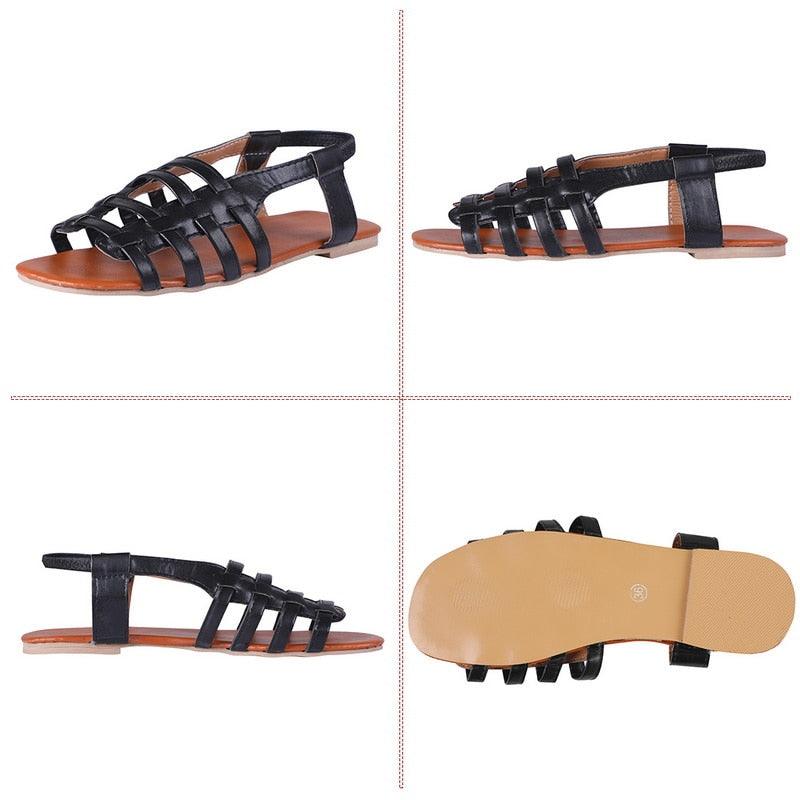 Summer Women's Sandals Fashion Fat Bottom Female Clip Toe Shoes Outdoor Beach Sandal Flat Sandal Ankle Strap Open Toe Breathable Summer Sandals Adjustable Buckle Strap Women Sandals