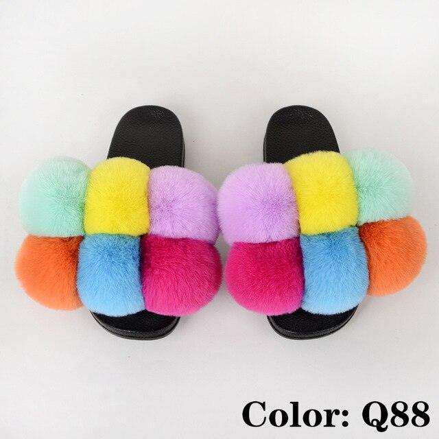 Summer Women Slippers Faux Fur Slides For Women Fluffy Slippers House Shoes Woman Slippers Open Toe Fuzzy Fur Slippers Girls Fluffy House Slides Outdoor Indoor Slippers