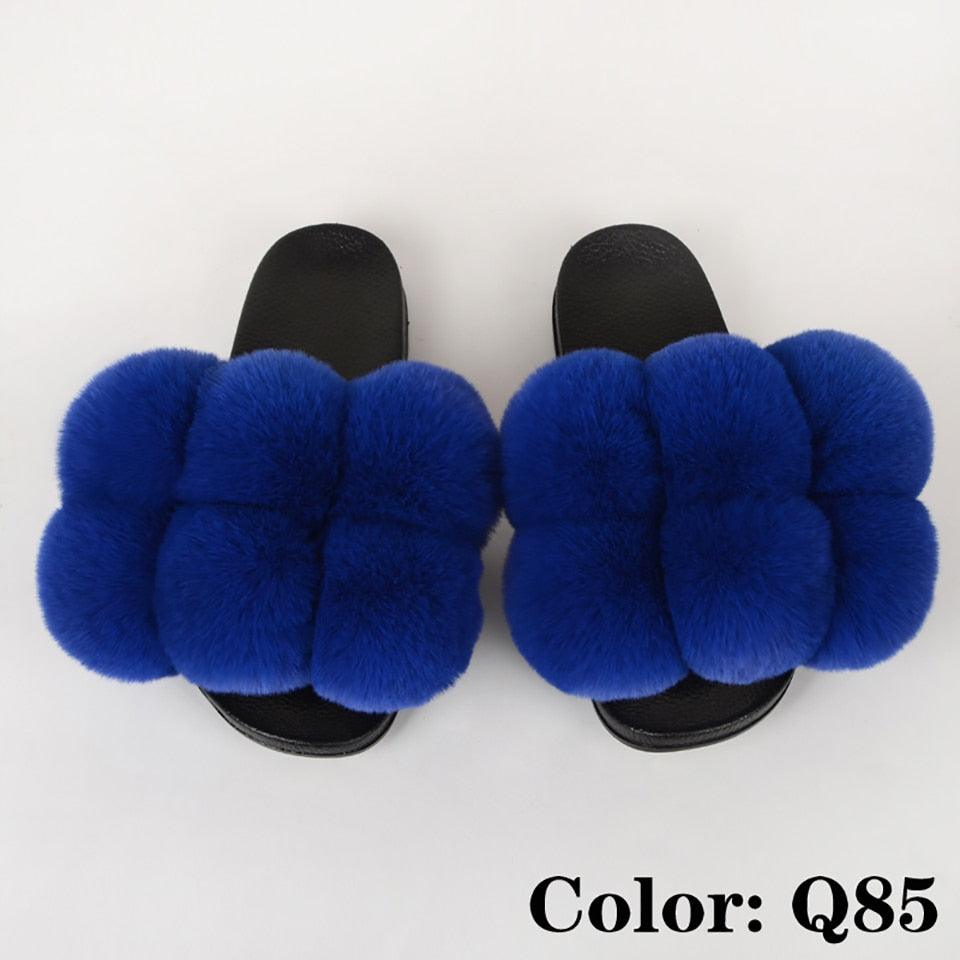 Summer Women Slippers Faux Fur Slides For Women Fluffy Slippers House Shoes Woman Slippers Open Toe Fuzzy Fur Slippers Girls Fluffy House Slides Outdoor Indoor Slippers