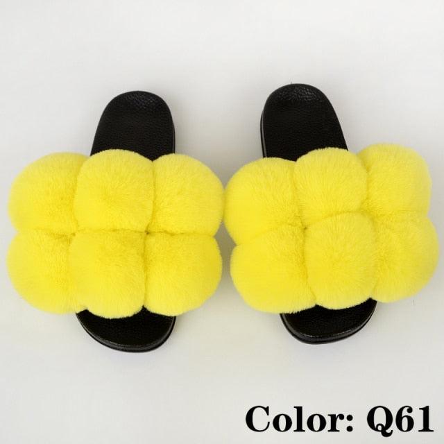 Summer Women Slippers Faux Fur Slides For Women Fluffy Slippers House Shoes Woman Slippers Open Toe Fuzzy Fur Slippers Girls Fluffy House Slides Outdoor Indoor Slippers