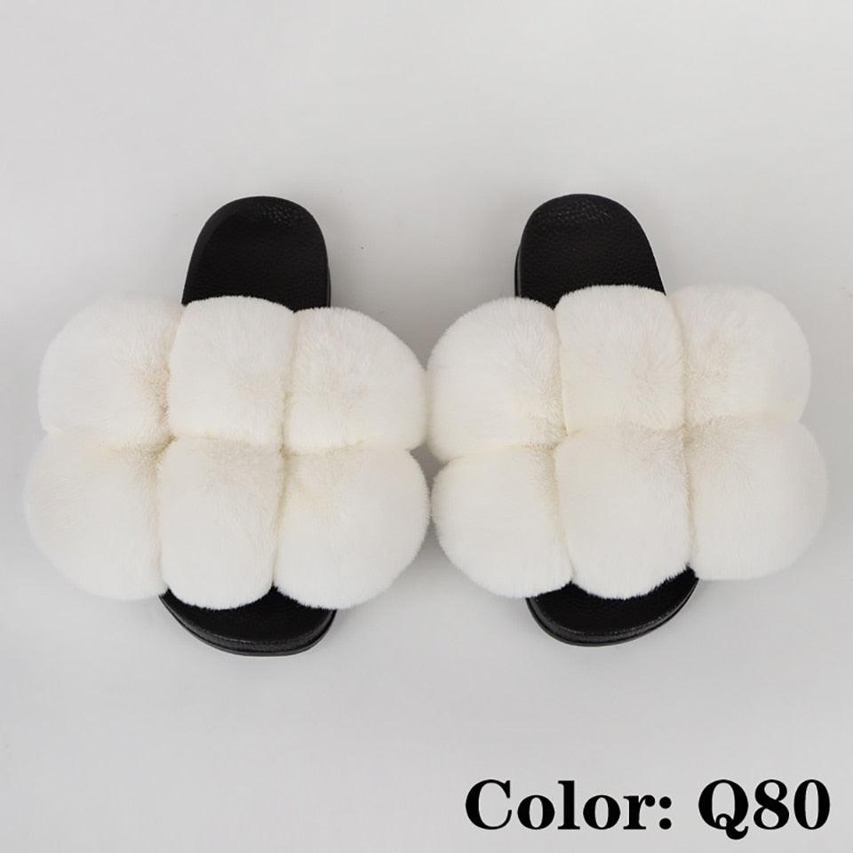 Summer Women Slippers Faux Fur Slides For Women Fluffy Slippers House Shoes Woman Slippers Open Toe Fuzzy Fur Slippers Girls Fluffy House Slides Outdoor Indoor Slippers