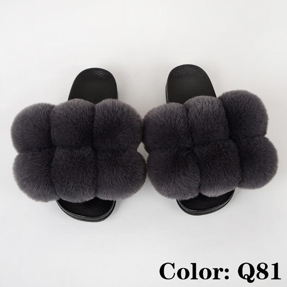 Summer Women Slippers Faux Fur Slides For Women Fluffy Slippers House Shoes Woman Slippers Open Toe Fuzzy Fur Slippers Girls Fluffy House Slides Outdoor Indoor Slippers