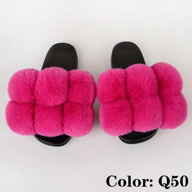 Summer Women Slippers Faux Fur Slides For Women Fluffy Slippers House Shoes Woman Slippers Open Toe Fuzzy Fur Slippers Girls Fluffy House Slides Outdoor Indoor Slippers