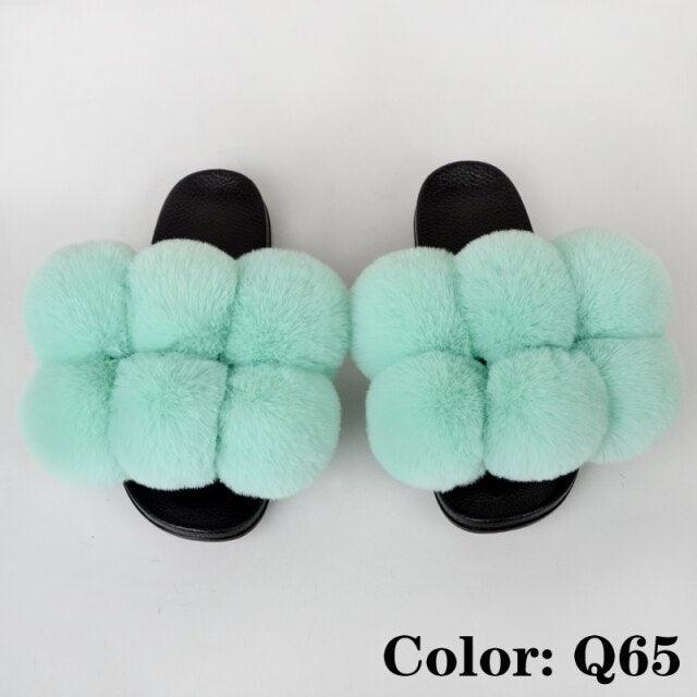 Summer Women Slippers Faux Fur Slides For Women Fluffy Slippers House Shoes Woman Slippers Open Toe Fuzzy Fur Slippers Girls Fluffy House Slides Outdoor Indoor Slippers