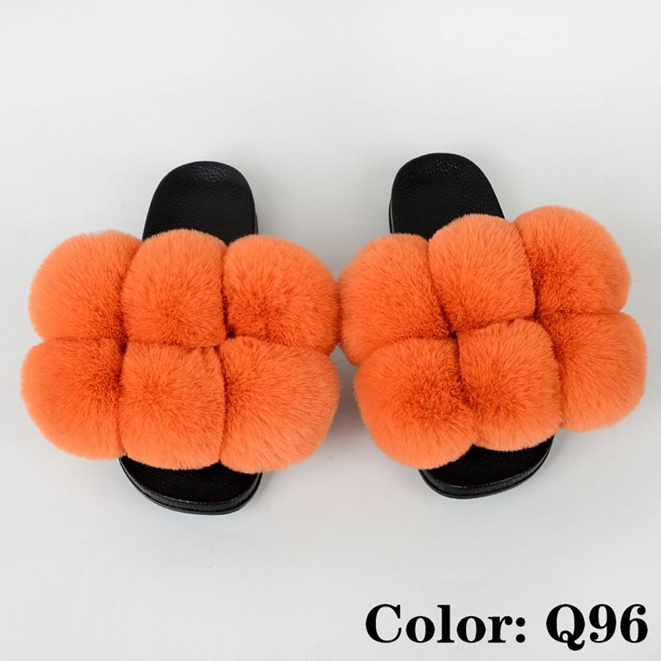Summer Women Slippers Faux Fur Slides For Women Fluffy Slippers House Shoes Woman Slippers Open Toe Fuzzy Fur Slippers Girls Fluffy House Slides Outdoor Indoor Slippers