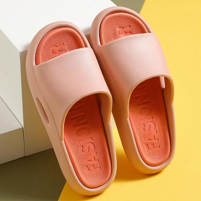 Summer Women Slippers Runway Shoes Outdoor Slides Men Flip Flops Thick Sole Non-slip Beach Pool Outdoor Slippers Anti-Slip Shower Spa Bath Pool Gym Slides Flip Flop Open Toe Comfortable Soft Sandals Casual Shoes
